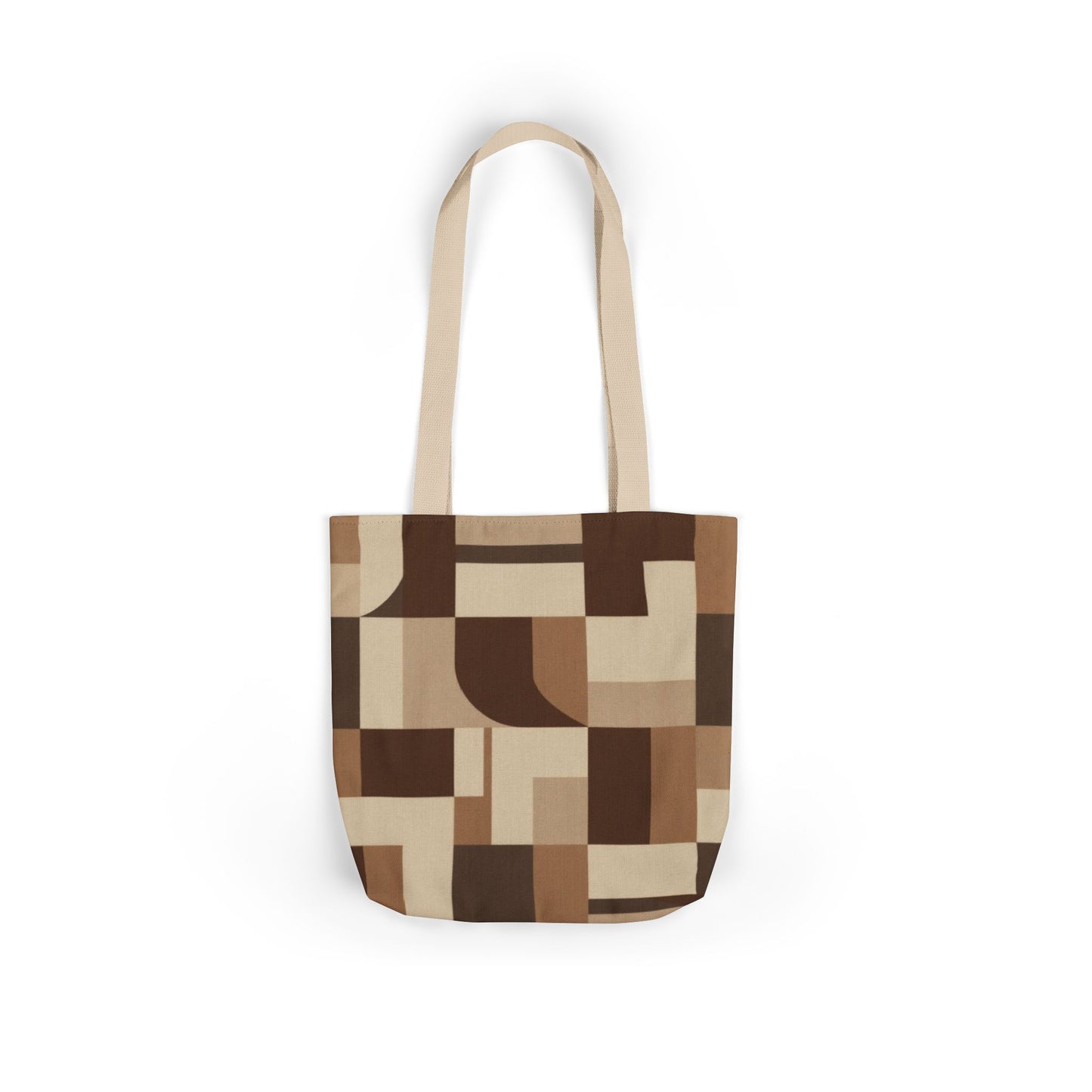 Neutral Geometric Canvas Tote