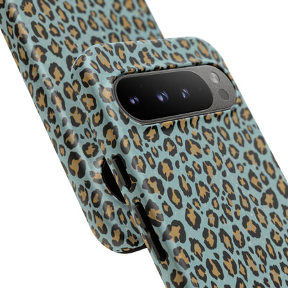 Leopard Print Tough Phone Case - Blue Cheetah Protective Cover