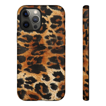 Leopard Print Tough Phone Case – Rugged Protective iPhone Cover