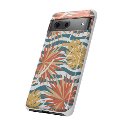 Tropical Palm Tough Phone Case – Retro Wave Floral Protective Cover