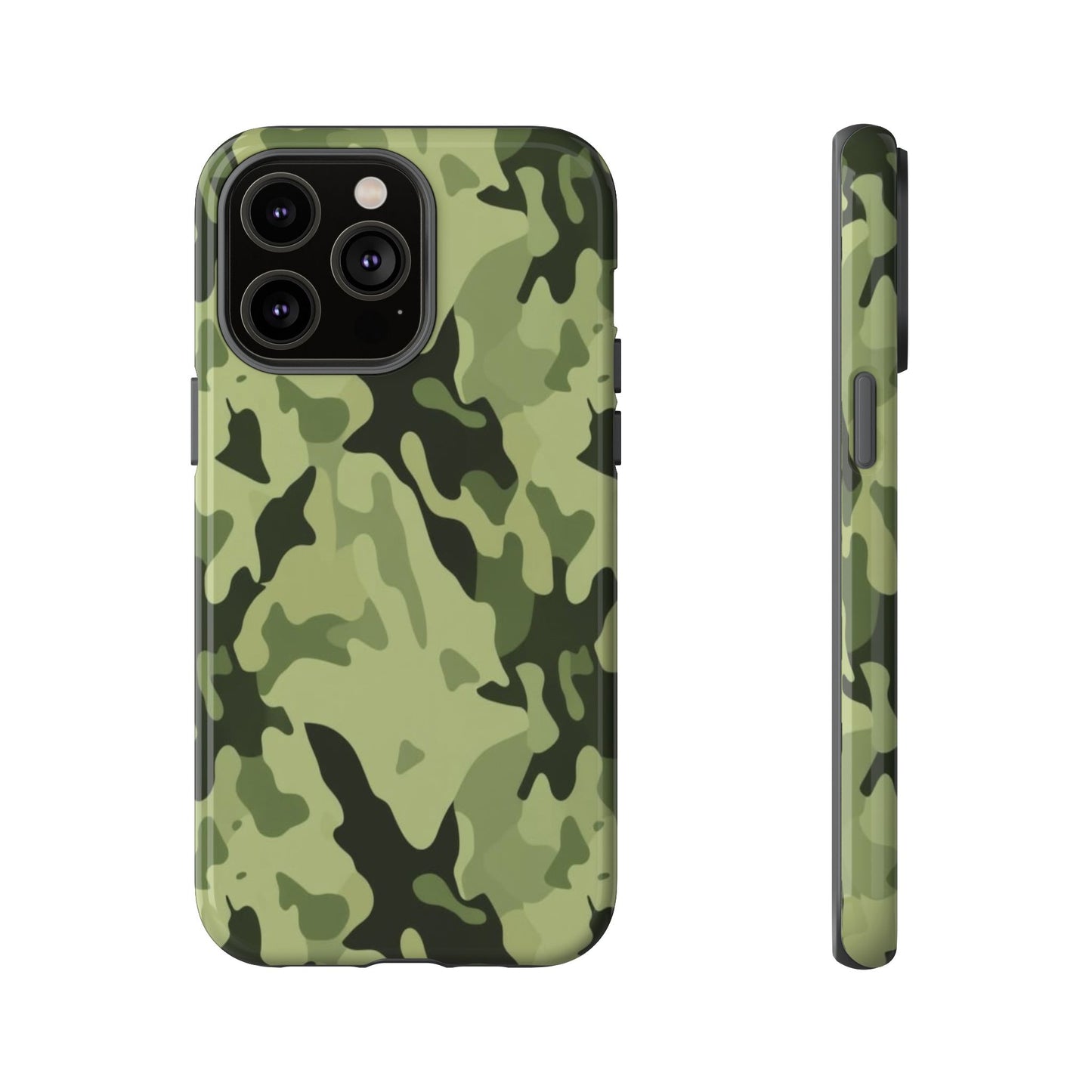Camo Tough Phone Case — Military Green Protective iPhone Cover