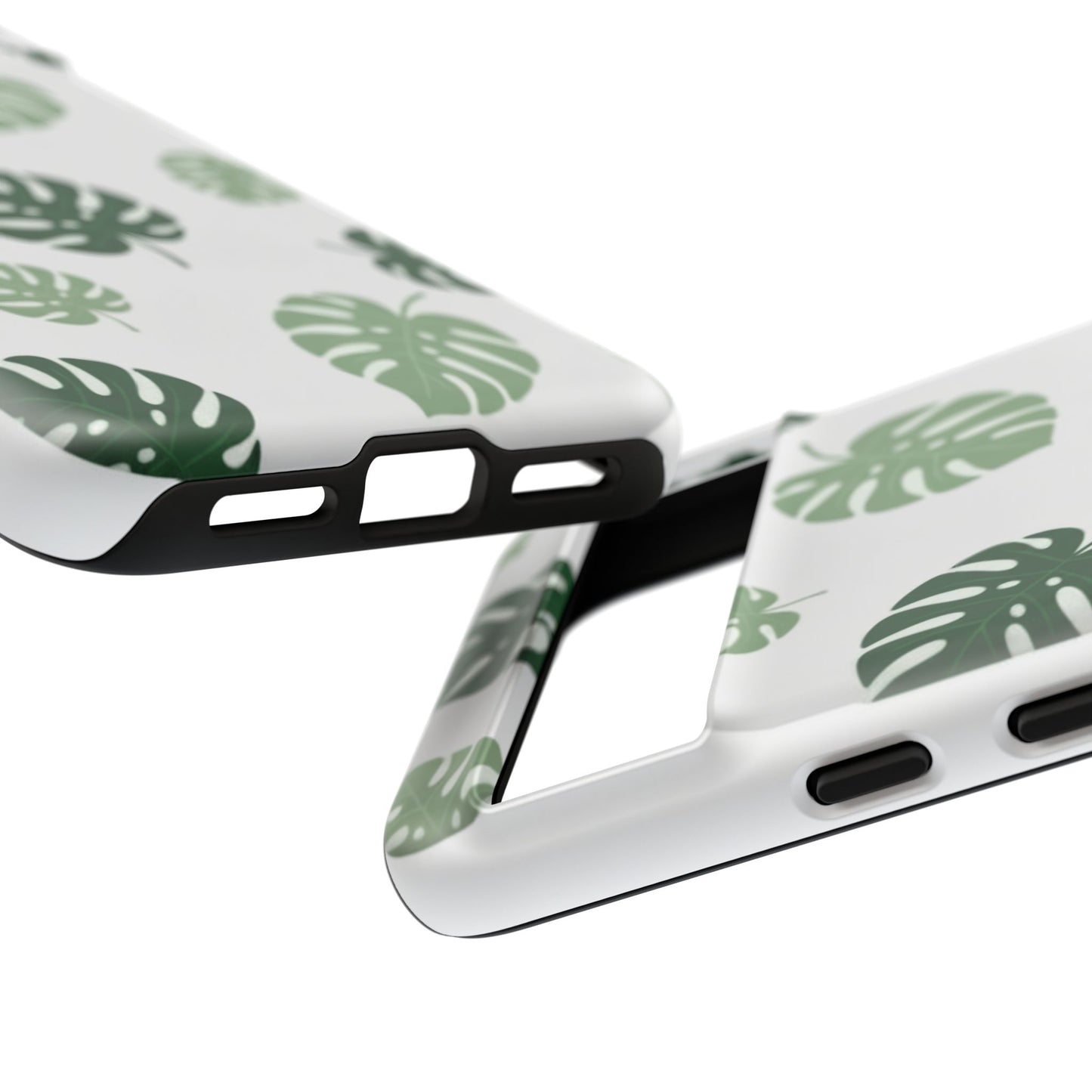 Monstera Leaf Tough Phone Case – Tropical Green Palm Pattern Protective Cover