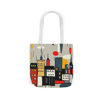 Cityscape Canvas Tote Bag — Retro Urban Skyline Print