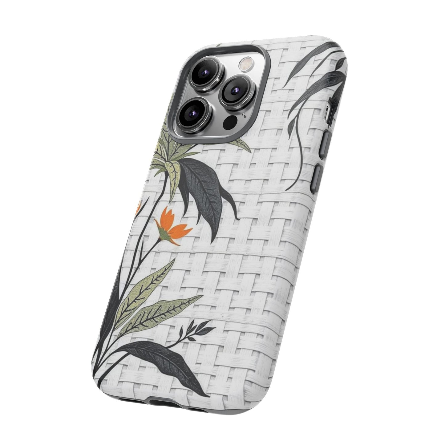 Floral Woven Tough Phone Case — Protective Botanical iPhone Cover