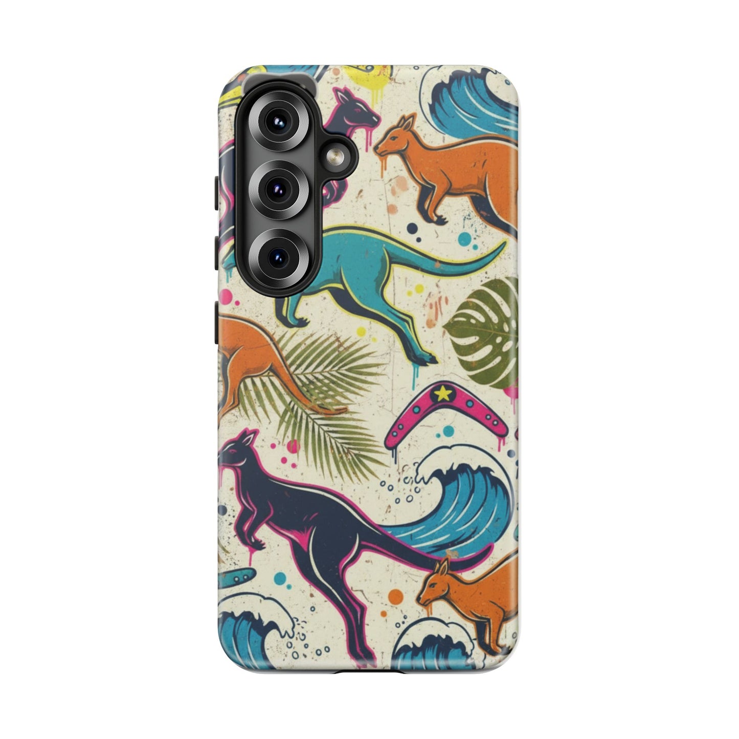 Tough Cases — Colorful Surfing Kangaroo Phone Case