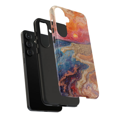 Sunset Coast Phone Case — Colorful Abstract Beach Art Tough Case