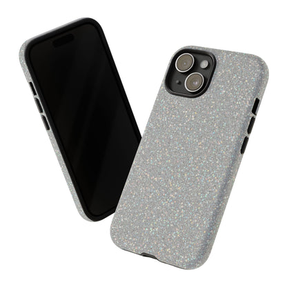 Glitter Silver Tough Phone Case — Sparkling Protective Phone Case