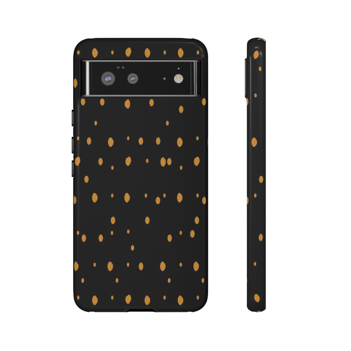 Black & Gold Dot Tough Phone Case — Protective Sparkle Pattern