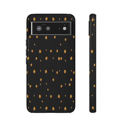 Black & Gold Dot Tough Phone Case — Protective Sparkle Pattern