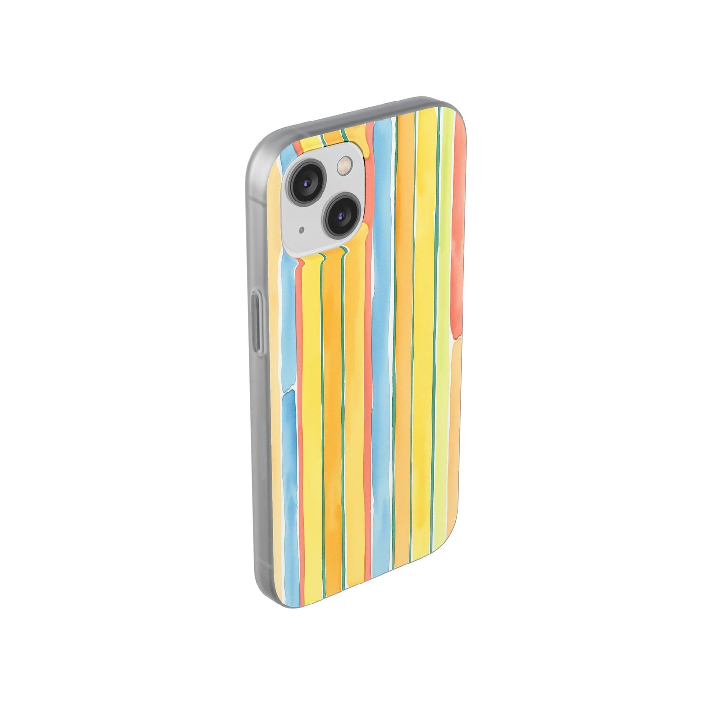 Watercolor Stripe Phone Case — Bright Pastel Vertical Stripes Protective Flexi Case