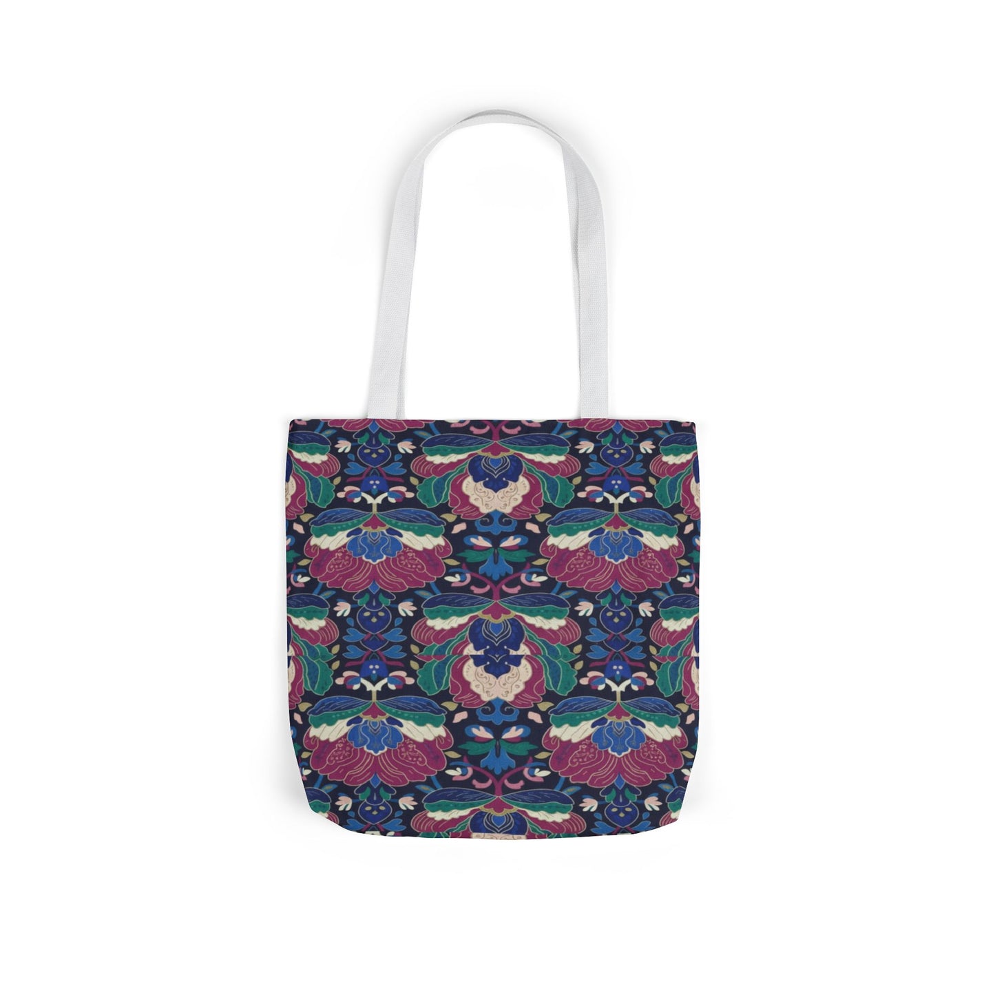 Floral Kaleidoscope Canvas Tote Bag — Colorful Patterned Market Tote