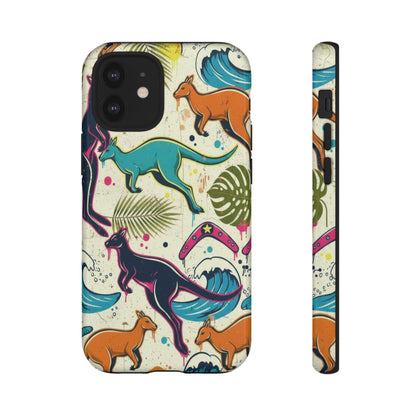 Tough Cases — Colorful Surfing Kangaroo Phone Case
