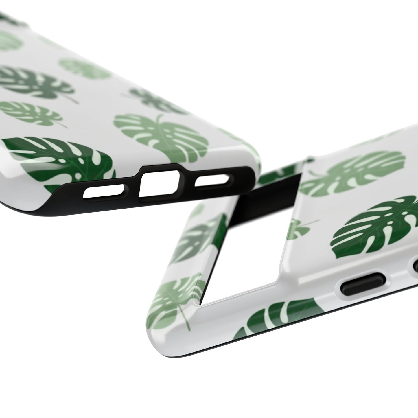 Monstera Leaf Phone Case — Tropical Green Pattern Tough Case