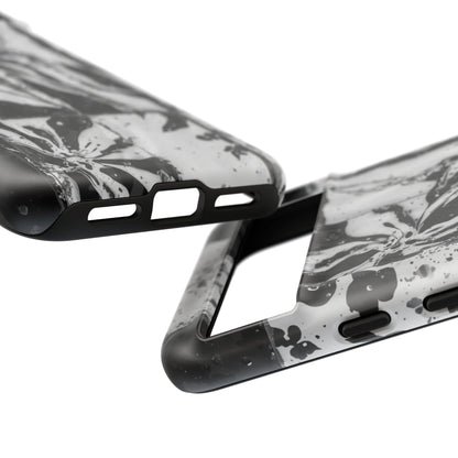 Monochrome Tile Floral Tough Phone Case