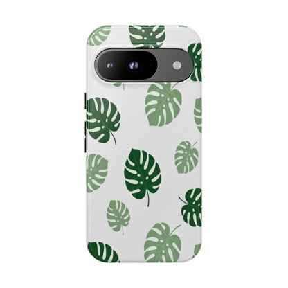 Monstera Leaf Phone Case — Tropical Green Pattern Tough Case
