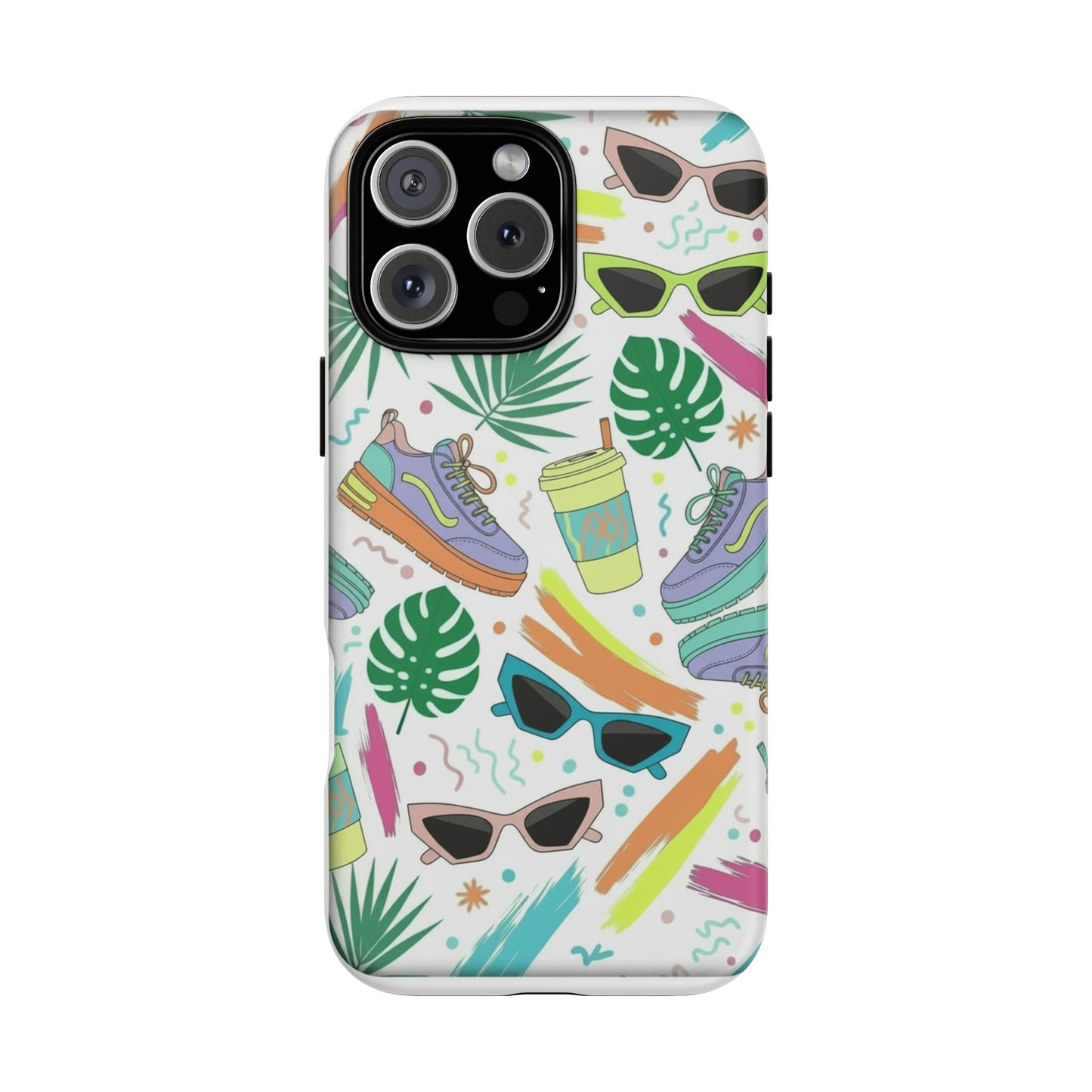 Tough Cases — Colorful Retro Sneakers & Sunglasses Phone Case