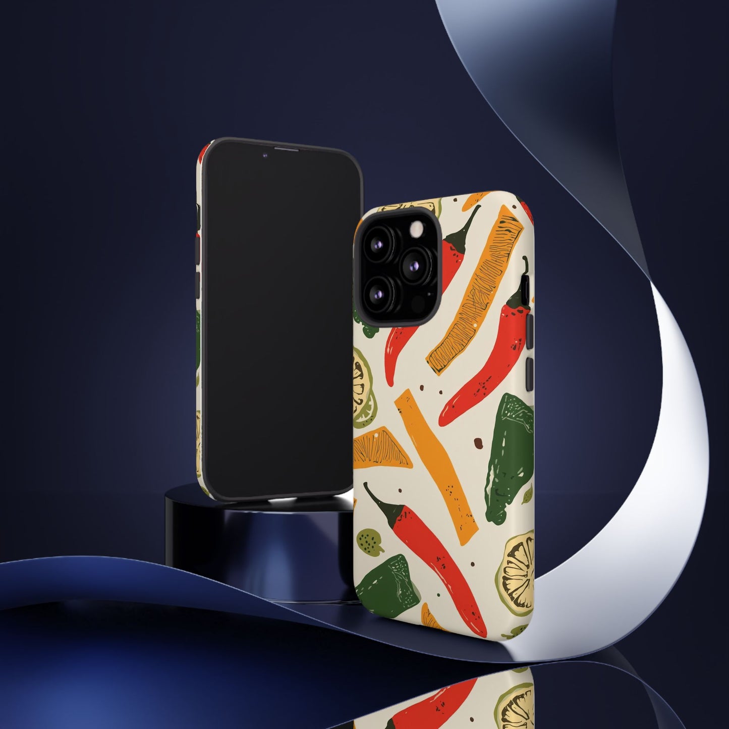 Spicy Peppers Phone Case – Colorful Chili, Lime & Citrus Pattern
