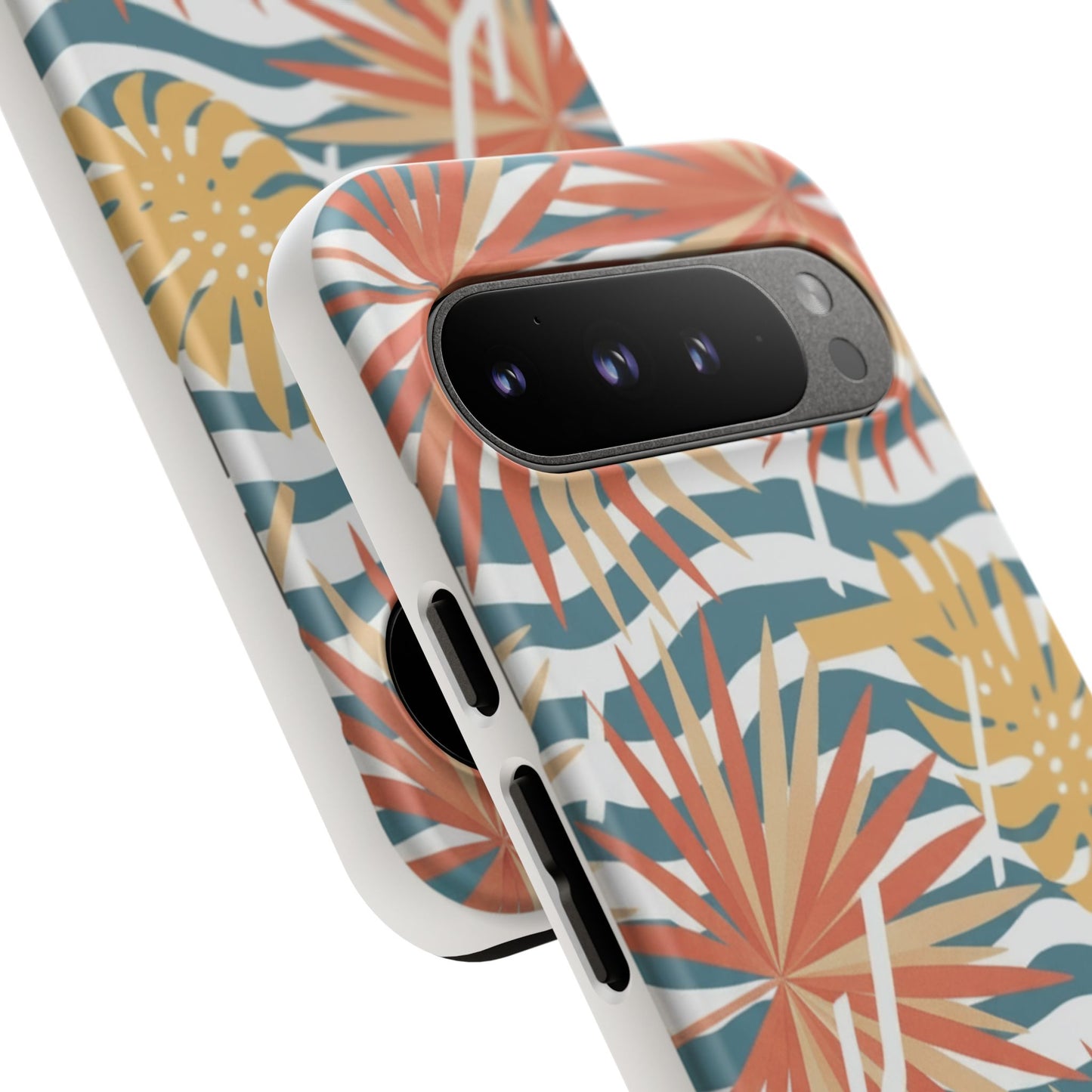 Tropical Palm Tough Phone Case – Retro Wave Floral Protective Cover