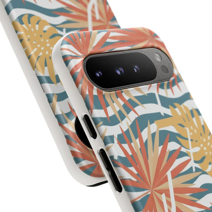 Tropical Palm Tough Phone Case – Retro Wave Floral Protective Cover
