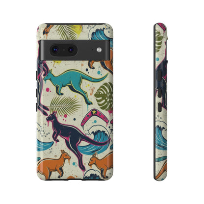 Tough Cases — Colorful Surfing Kangaroo Phone Case
