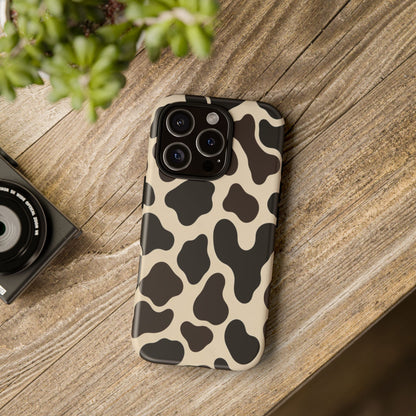 Cow Print Phone Case — Black & Cream Protective  Case