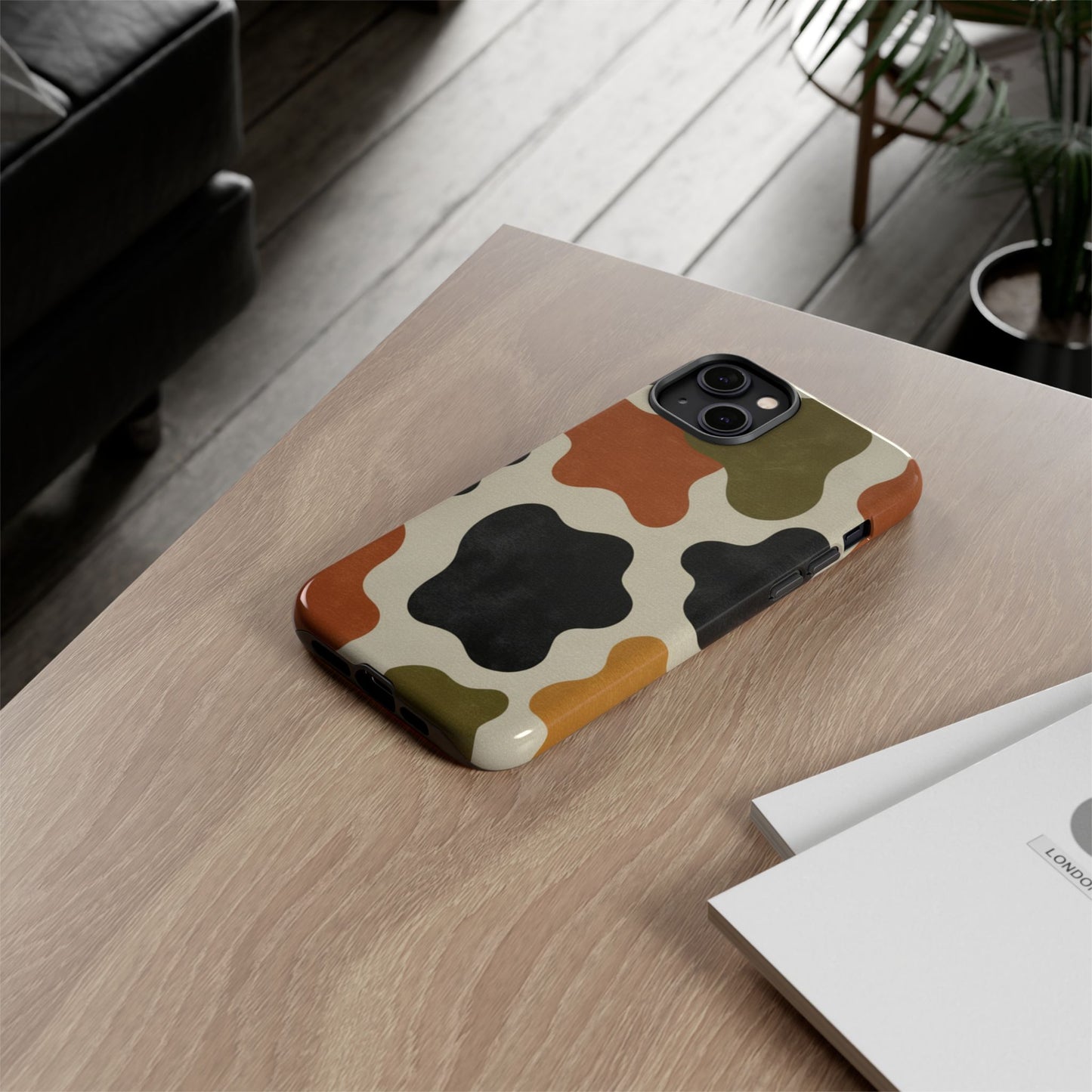 Retro Abstract Camouflage Phone Case — Earth Tone Tough Case