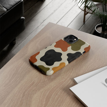 Retro Abstract Camouflage Phone Case — Earth Tone Tough Case