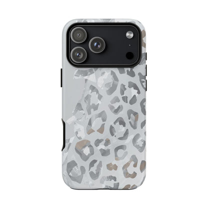 Silver Leopard Tough Phone Case