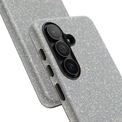 Glitter Silver Tough Phone Case — Sparkling Protective Phone Case
