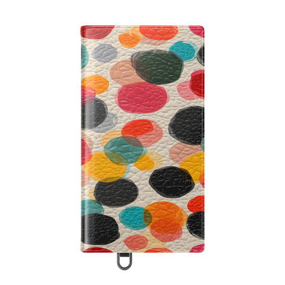 Colorful Confetti Dot Flip Phone Case — Retro Polka Wallet Cover
