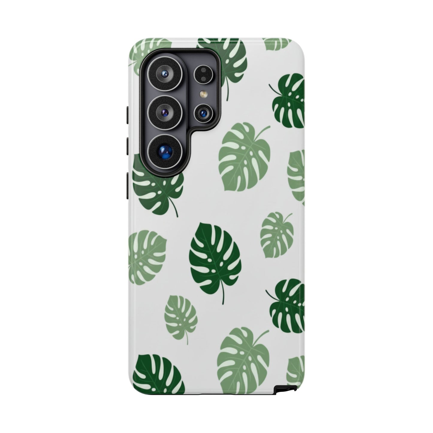 Monstera Leaf Phone Case — Tropical Green Pattern Tough Case