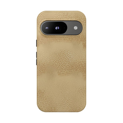 Tan Distressed Leather Texture Phone Case — Rugged Protective iPhone Cover
