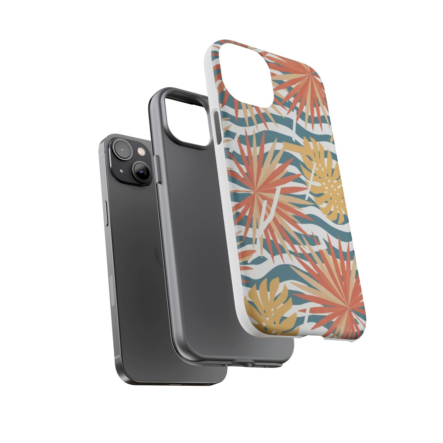 Tropical Palm Tough Phone Case – Retro Wave Floral Protective Cover