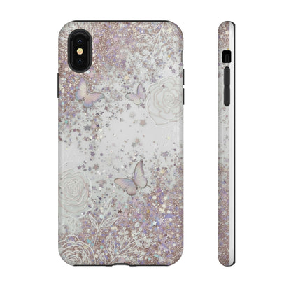 Butterfly Glitter Tough Phone Case — Floral Sparkle Protective Case
