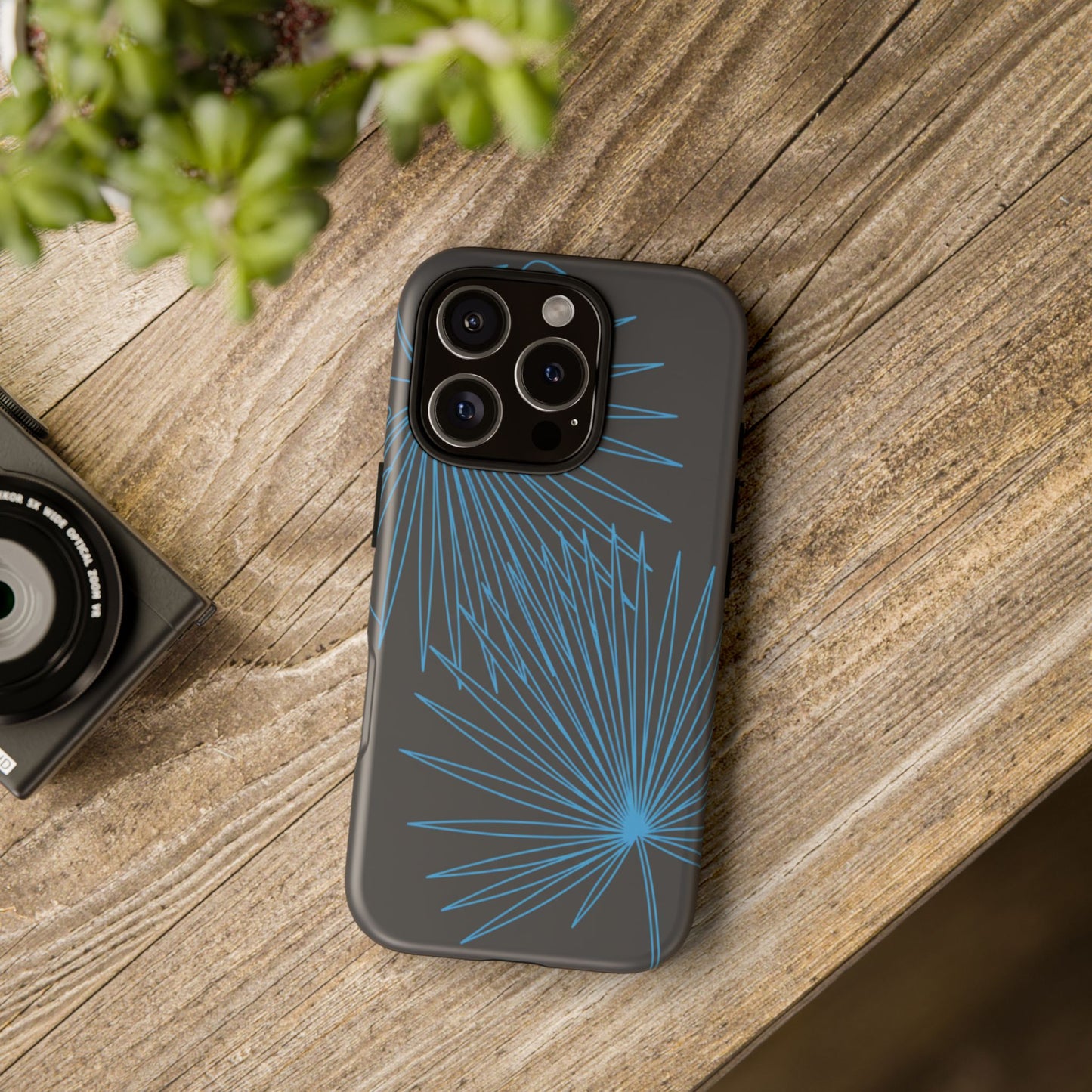 Blue Dandelion Burst Tough Phone Case — Protective Floral iPhone Cover