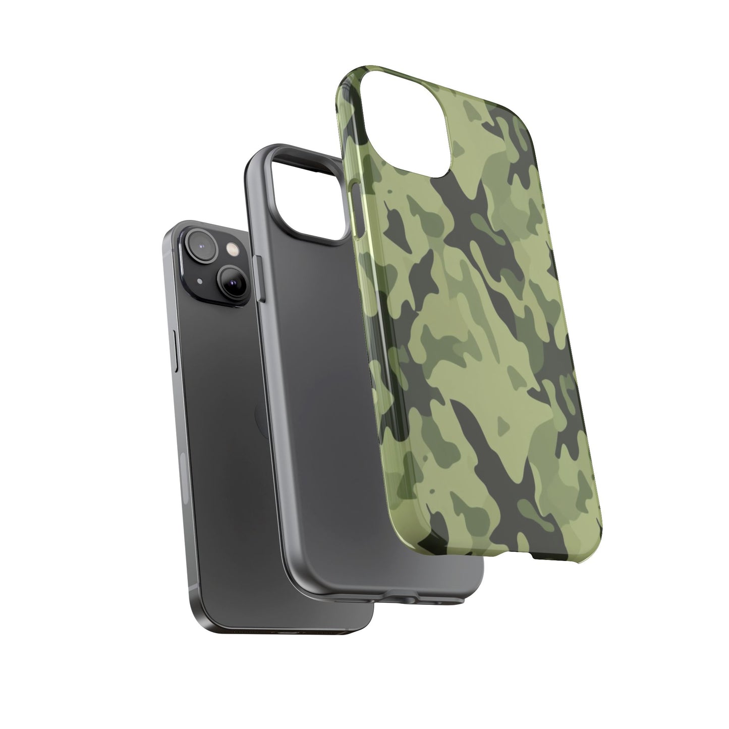 Camo Tough Phone Case — Military Green Protective iPhone Cover