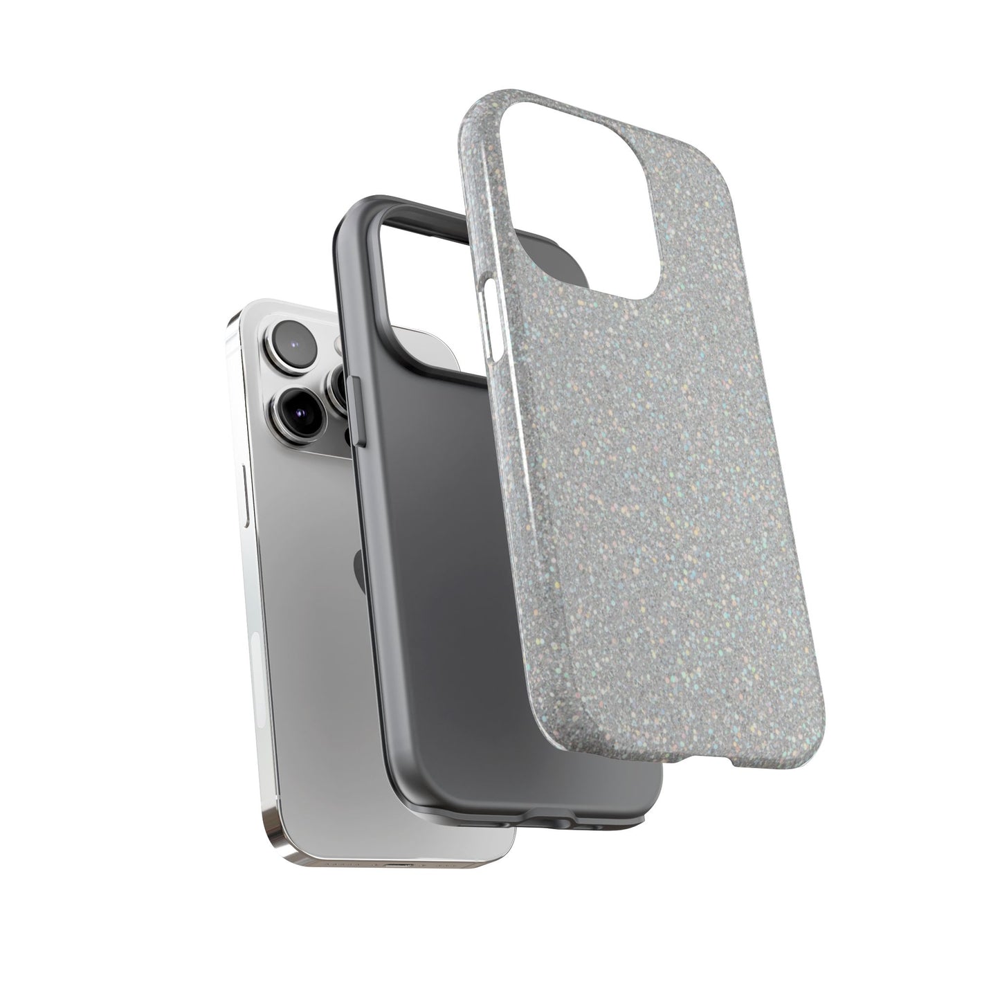 Glitter Silver Tough Phone Case — Sparkling Protective Phone Case