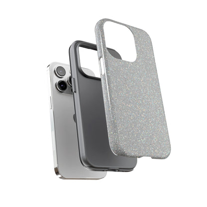 Glitter Silver Tough Phone Case — Sparkling Protective Phone Case