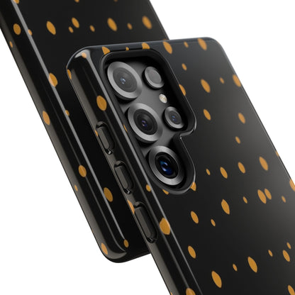 Black & Gold Dot Tough Phone Case — Protective Sparkle Pattern
