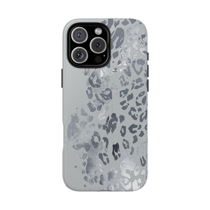 Gray Leopard Print Tough Phone Case