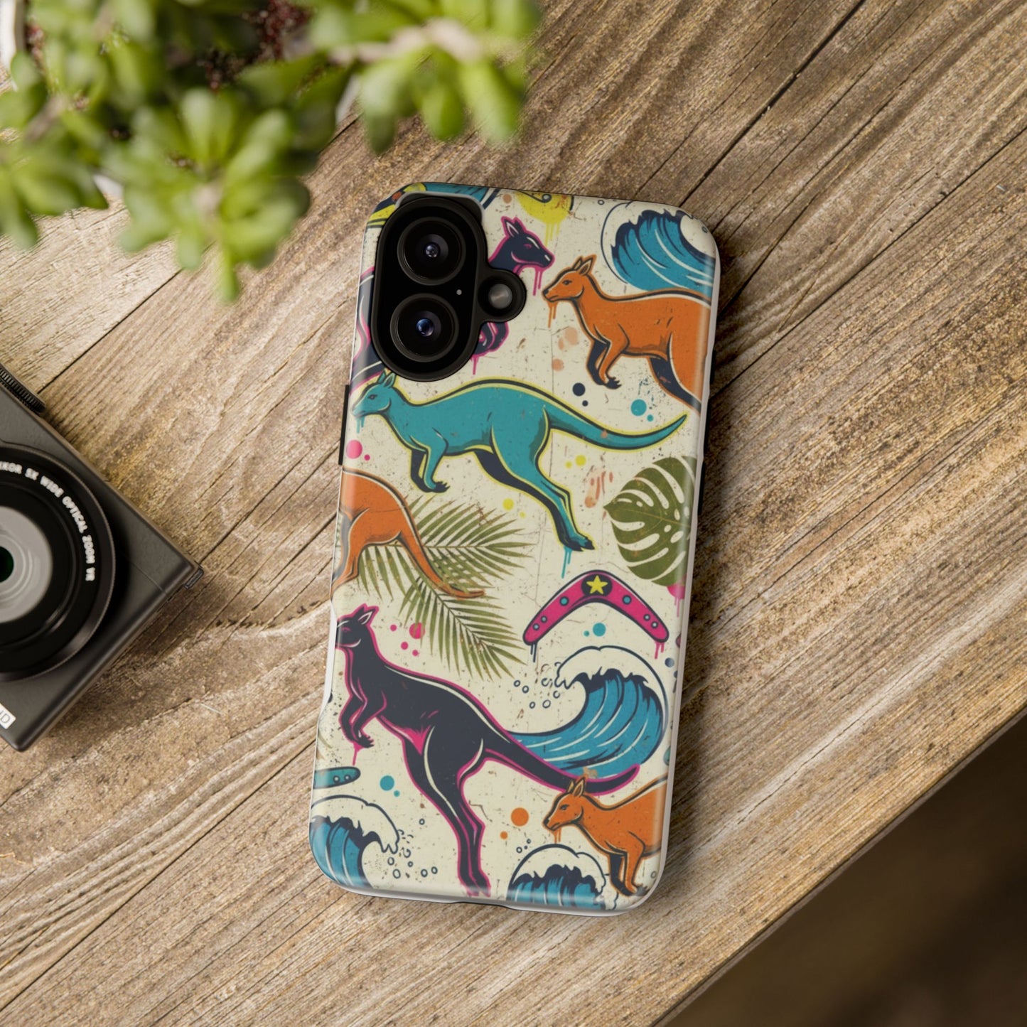 Tough Cases — Colorful Surfing Kangaroo Phone Case