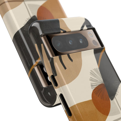 Abstract Earth Tone Phone Case — Mid-Century Minimalist Tough Case