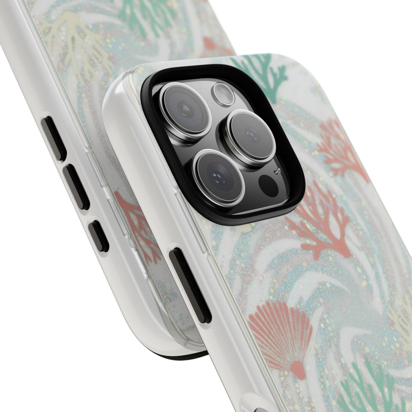 Seafoam Coral Tough Phone Case - Pastel Ocean Wave Design