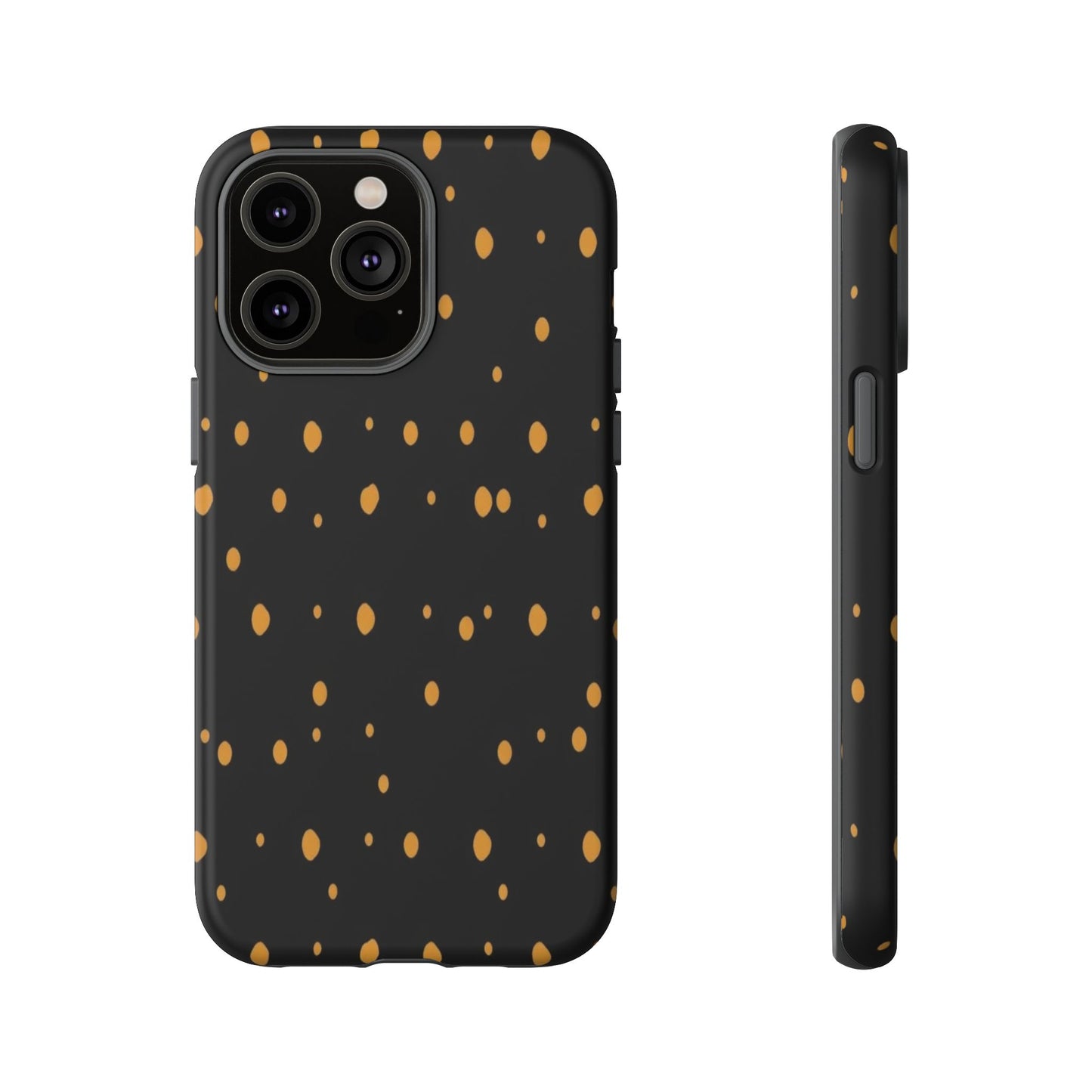 Black & Gold Dot Tough Phone Case — Protective Sparkle Pattern