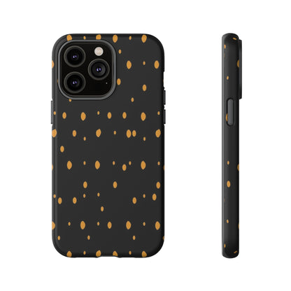 Black & Gold Dot Tough Phone Case — Protective Sparkle Pattern