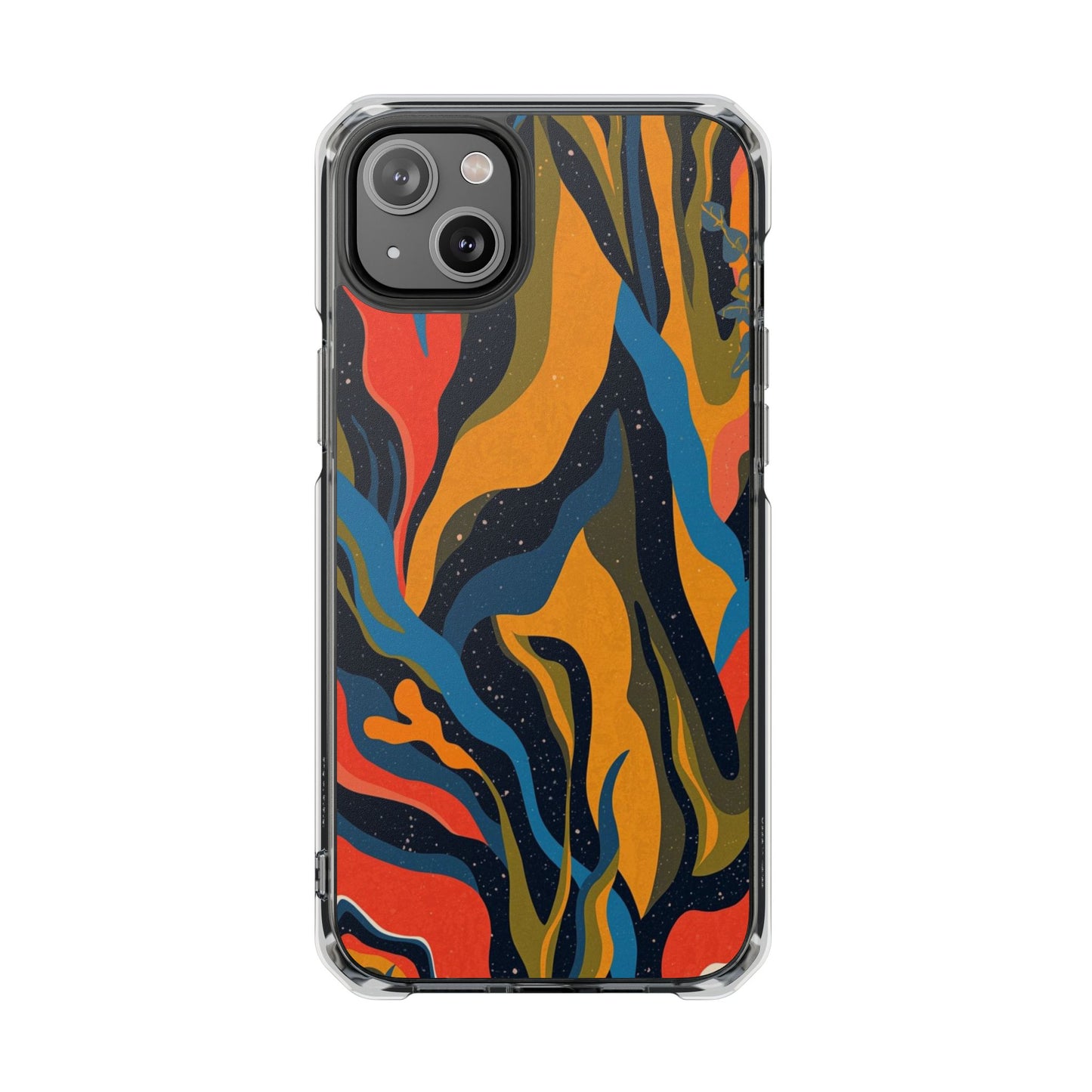 Clear Magnetic Phone Case — Retro Swirl Abstract Design