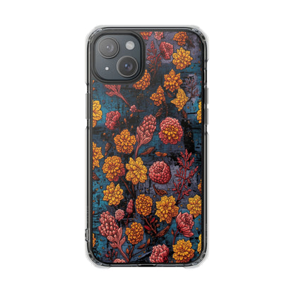 Clear Magnetic Impact Phone Case — Autumn Floral Pattern