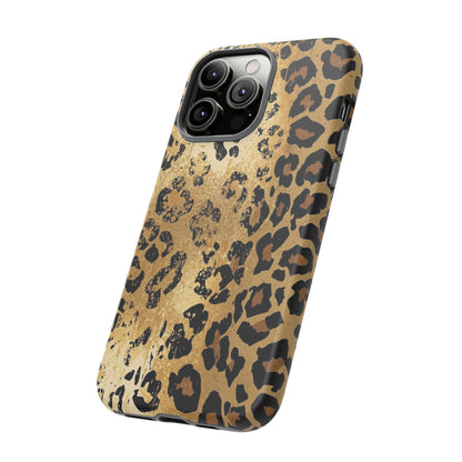 Leopard Print Tough Phone Case — Durable Protective iPhone Cover