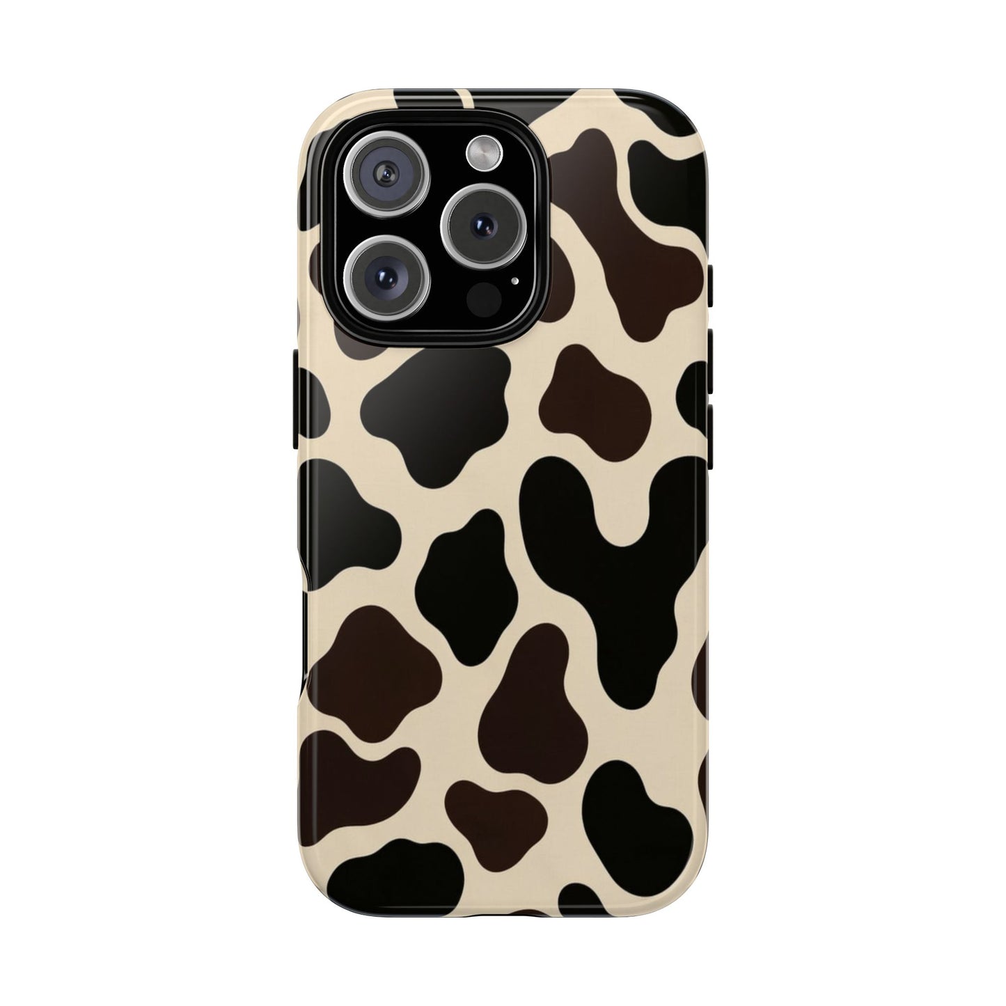 Cow Print Phone Case — Black & Cream Protective  Case