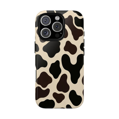 Cow Print Phone Case — Black & Cream Protective  Case